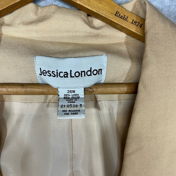 Jessica London Blazer Womens 26W Linen Blend Jacket Plus Size - Picture 6 of 7